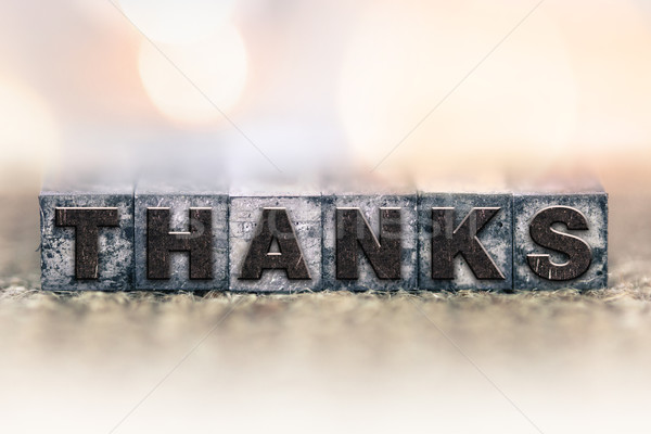 Thanks Concept Vintage Letterpress Type Stock photo © enterlinedesign