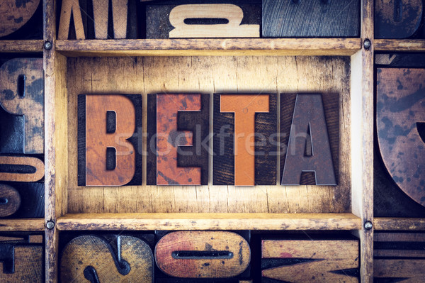 Beta Concept Letterpress Type Stock photo © enterlinedesign