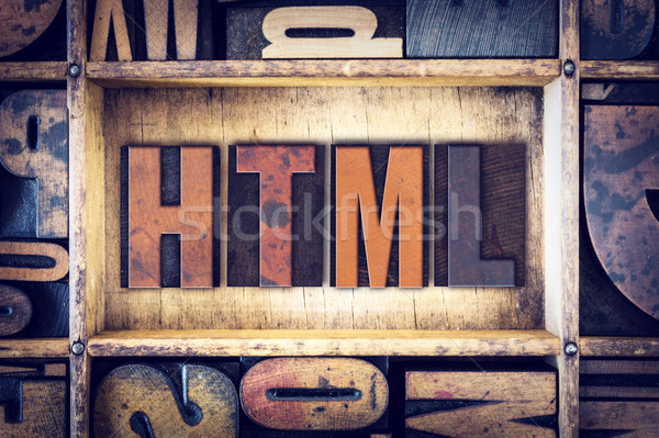 Html magasnyomás szó írott klasszikus Stock fotó © enterlinedesign