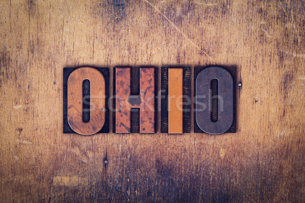 Ohio Concept Wooden Letterpress Type Stock photo © enterlinedesign