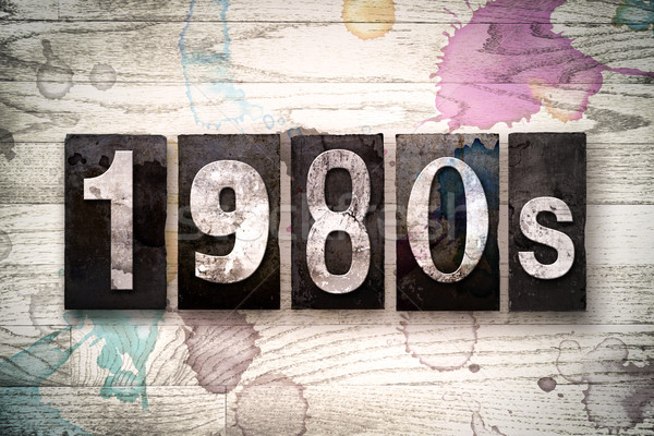 1980 metal tipo palavra escrito Foto stock © enterlinedesign