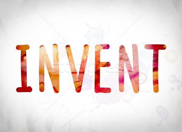 Invent Concept Watercolor Word Art Stock photo © enterlinedesign