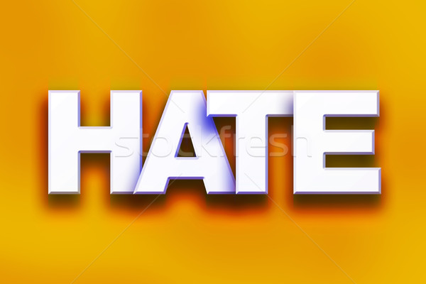 ненавижу красочный слово искусства написанный белый Сток-фото © enterlinedesign