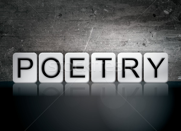 Poesia azulejos cartas palavra escrito branco Foto stock © enterlinedesign