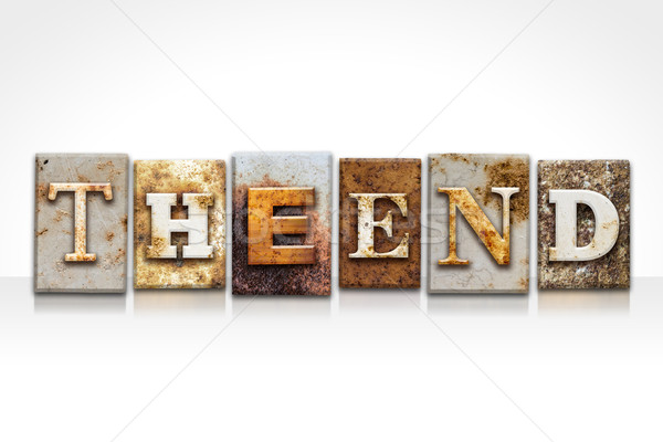 The End Letterpress Concept Isolated on White Stock photo © enterlinedesign