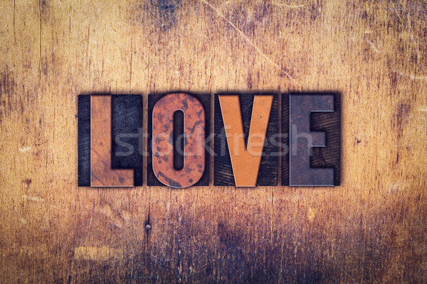 Stock photo: Love Concept Wooden Letterpress Type