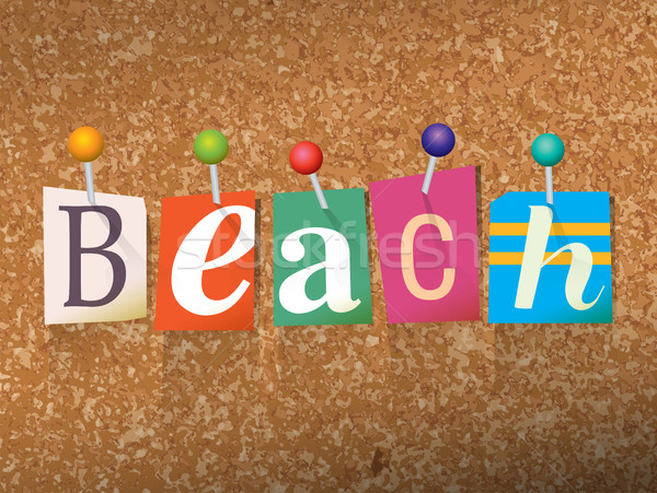 Beach Concept Pinned Letters Illustration Stock photo © enterlinedesign