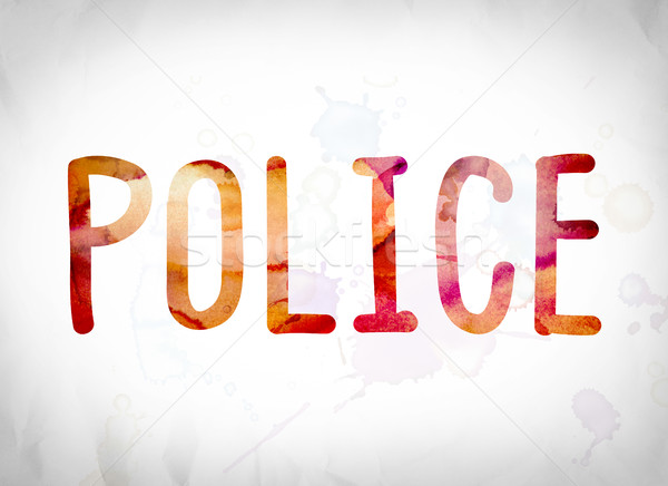 Police Concept Watercolor Word Art Stock photo © enterlinedesign