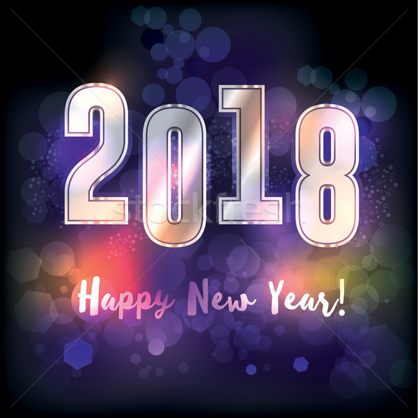 Happy New Year 2018 Illustration Stock photo © enterlinedesign