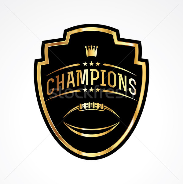 American Football Champions Badge Emblem Illustration Stock photo © enterlinedesign