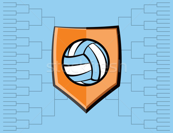 Volleyball Emblem and Tournament Background Stock photo © enterlinedesign