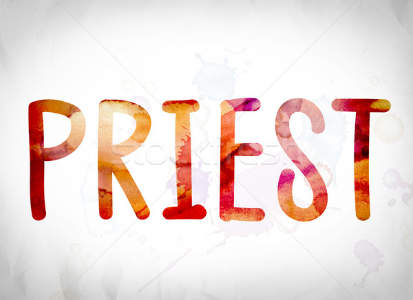 Priest Concept Watercolor Word Art Stock photo © enterlinedesign