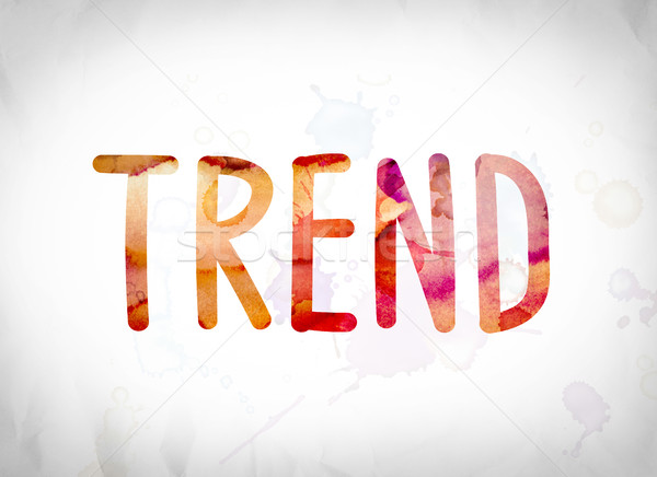 Tendencia acuarela palabra arte escrito blanco Foto stock © enterlinedesign