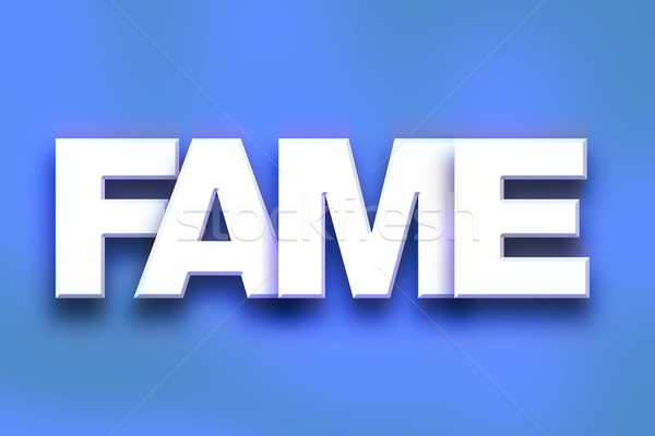 Fama colorido palabra arte escrito blanco Foto stock © enterlinedesign