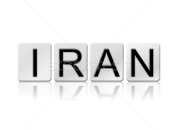 Iran izolat pardoseala de gresie litere cuvant scris Imagine de stoc © enterlinedesign
