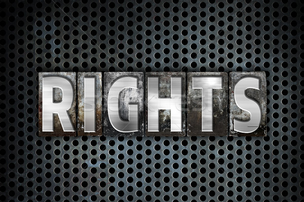 Rights Concept Metal Letterpress Type Stock photo © enterlinedesign