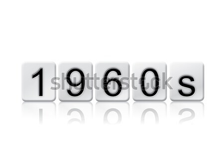 1980 isolado azulejos cartas palavra escrito Foto stock © enterlinedesign