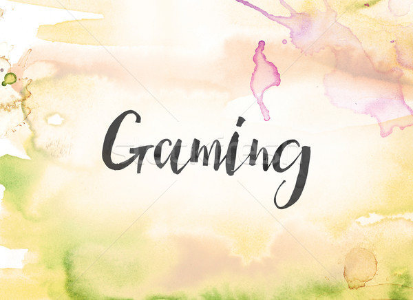 Gaming Concept Watercolor and Ink Painting Stock photo © enterlinedesign