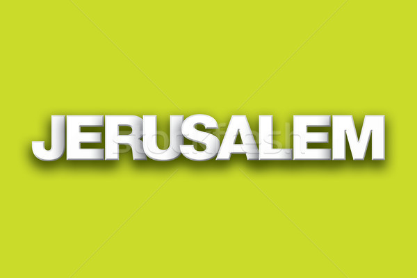 Jerusalem Theme Word Art on Colorful Background Stock photo © enterlinedesign
