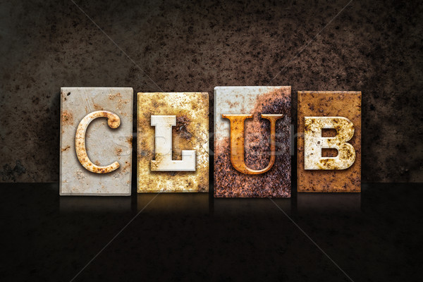 Club Letterpress Concept on Dark Background Stock photo © enterlinedesign