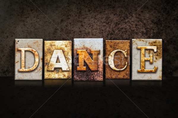 Dance Letterpress Concept on Dark Background Stock photo © enterlinedesign