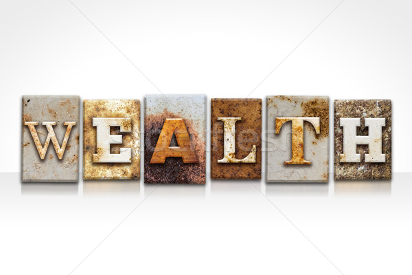 Wealth Letterpress Concept Isolated on White Stock photo © enterlinedesign