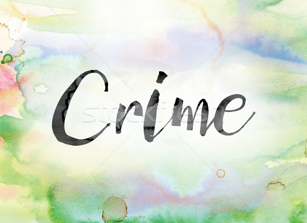 Foto stock: Crime · colorido · aquarela · nosso · palavra · arte