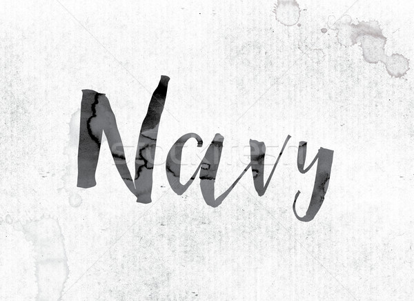 Navy Concept Painted in Ink Stock photo © enterlinedesign
