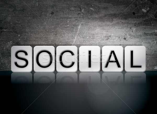 Stock photo: Social Tiled Letters Concept and Theme