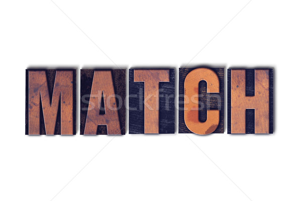 Foto d'archivio: Match · isolato · parola · scritto · vintage