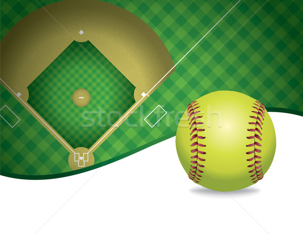 Softball and Field Copyspace Illustration Stock photo © enterlinedesign