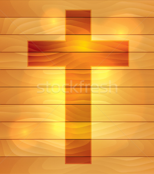 Cross Over Wood Boards Illustration Stock photo © enterlinedesign