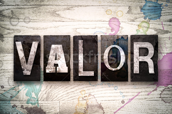 Valor Concept Metal Letterpress Type Stock photo © enterlinedesign