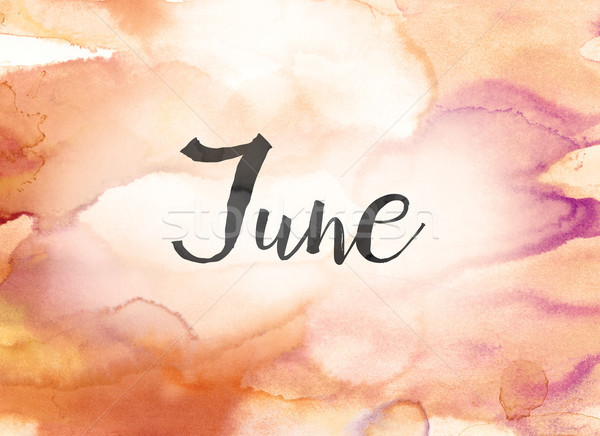 June Concept Watercolor and Ink Painting Stock photo © enterlinedesign