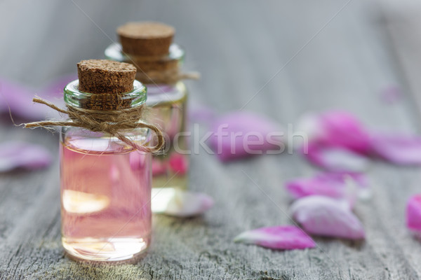 Stock fotó: Rózsa · illóolaj · kettő · szirmok · rózsaszín · rózsák