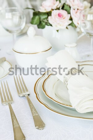 Frumos tabel top vedere alb Imagine de stoc © Epitavi