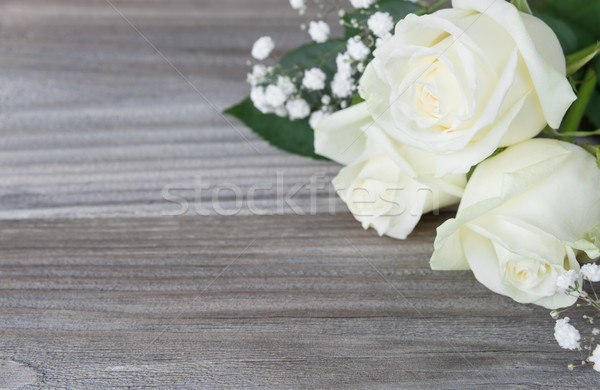 Imagine de stoc: Buchet · alb · trandafir · flori · gri · vechi