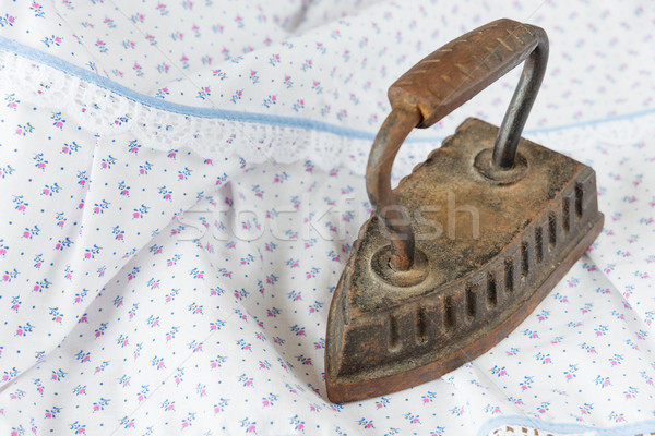 Oude kleding ijzer antieke print Stockfoto © Epitavi