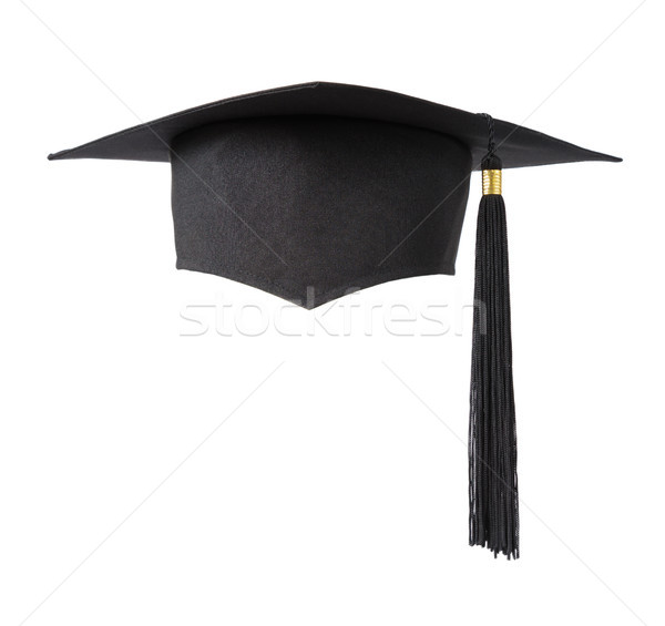 Absolvire pălărie alb negru pătrat absolvent Imagine de stoc © Epitavi