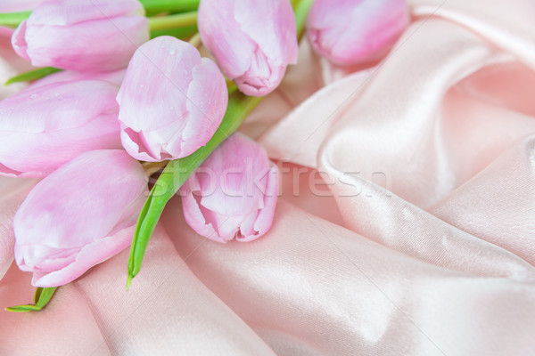 Flowers on a silk fabric Stock photo © Epitavi