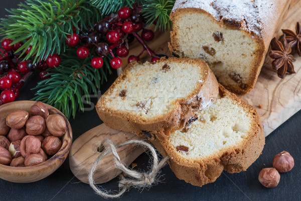 Stock photo: Christmas table with cake