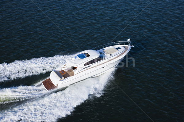 Aerial shot of a luxurious yacht Stock photo © epstock