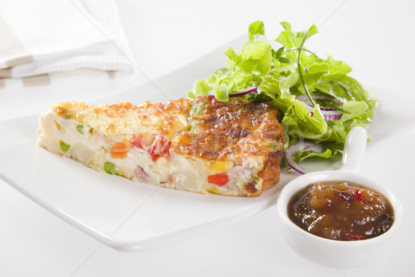Kip taart kaas vlees salade wortel Stockfoto © epstock