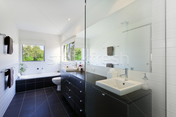 Foto stock: Moderno · banheiro · elegante · australiano · casa · janela