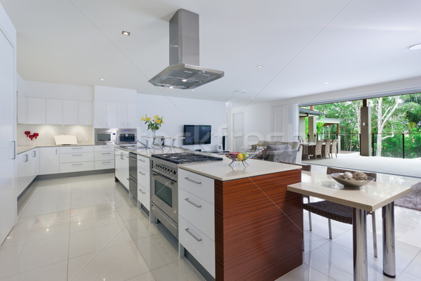 Foto stock: Moderno · cozinha · aço · inoxidável · australiano · mansão