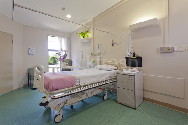 Szpitala bed sprzęt medyczny zdrowia kurtyny chorych Zdjęcia stock © epstock