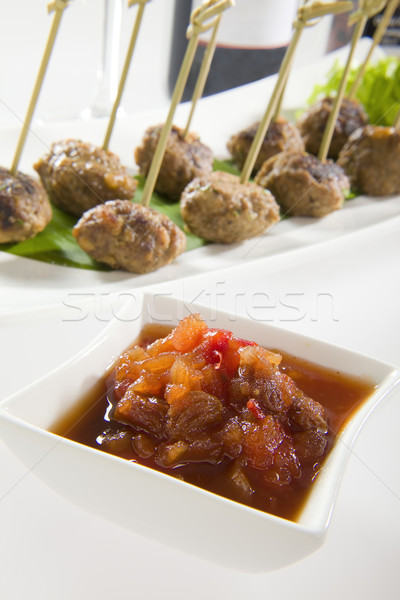 Chutney with Meat Balls Stock photo © epstock