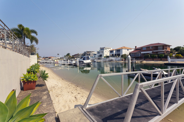 湖 桟橋 後ろ 現代 オーストラリア人 邸宅 ストックフォト © epstock