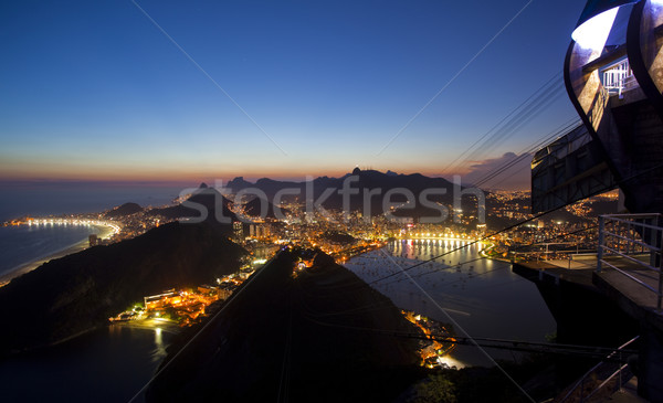 Night views of Rio De Janeiro Brazil from Sugar Loaf Mountain Stock photo © epstock