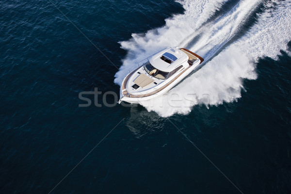 Luxurious yacht cruising through the sea Stock photo © epstock